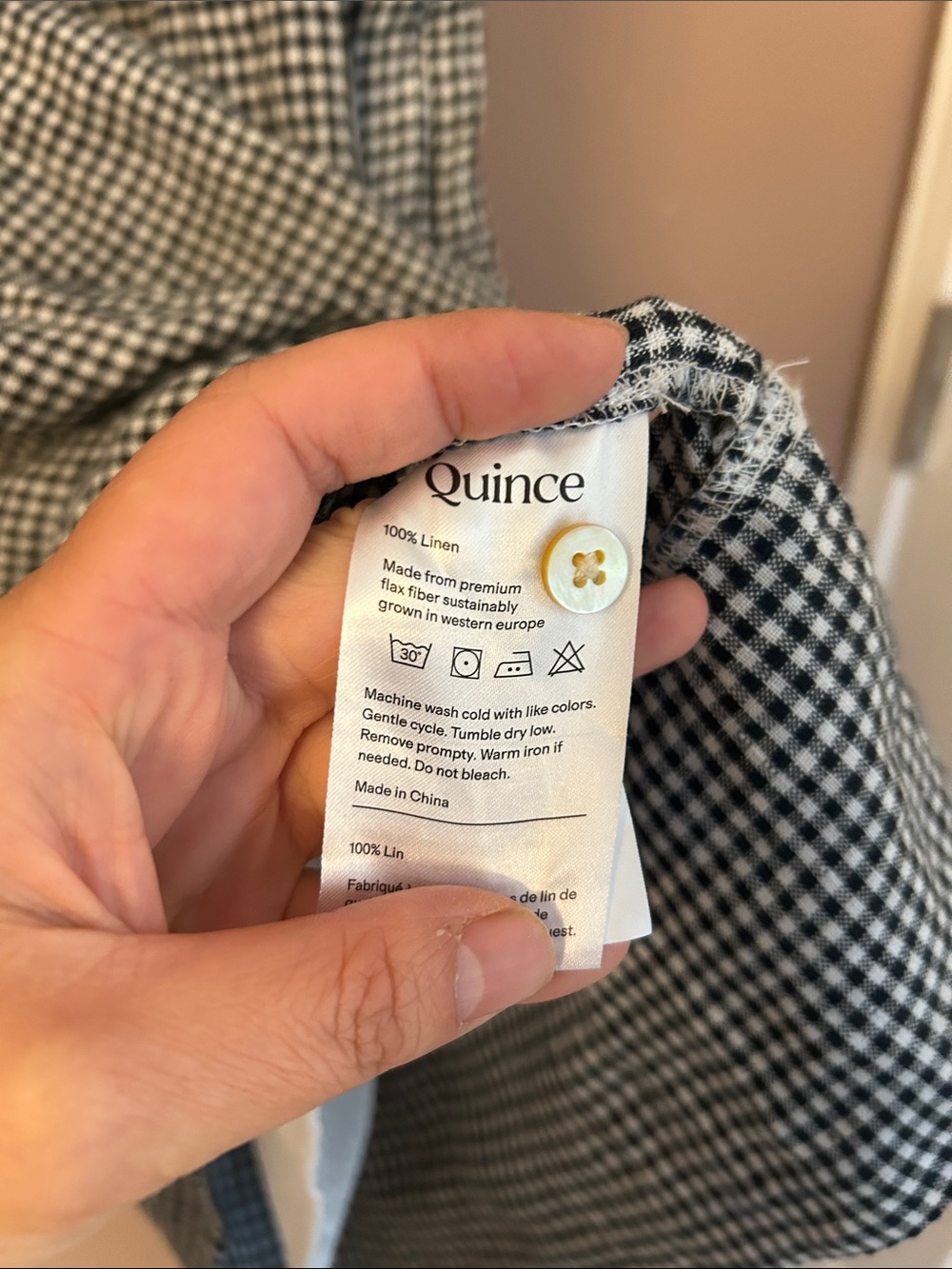 NWT Quince 100% European Linen Sleeveless Swing Dress Gingham Size L - Picture 12 of 13